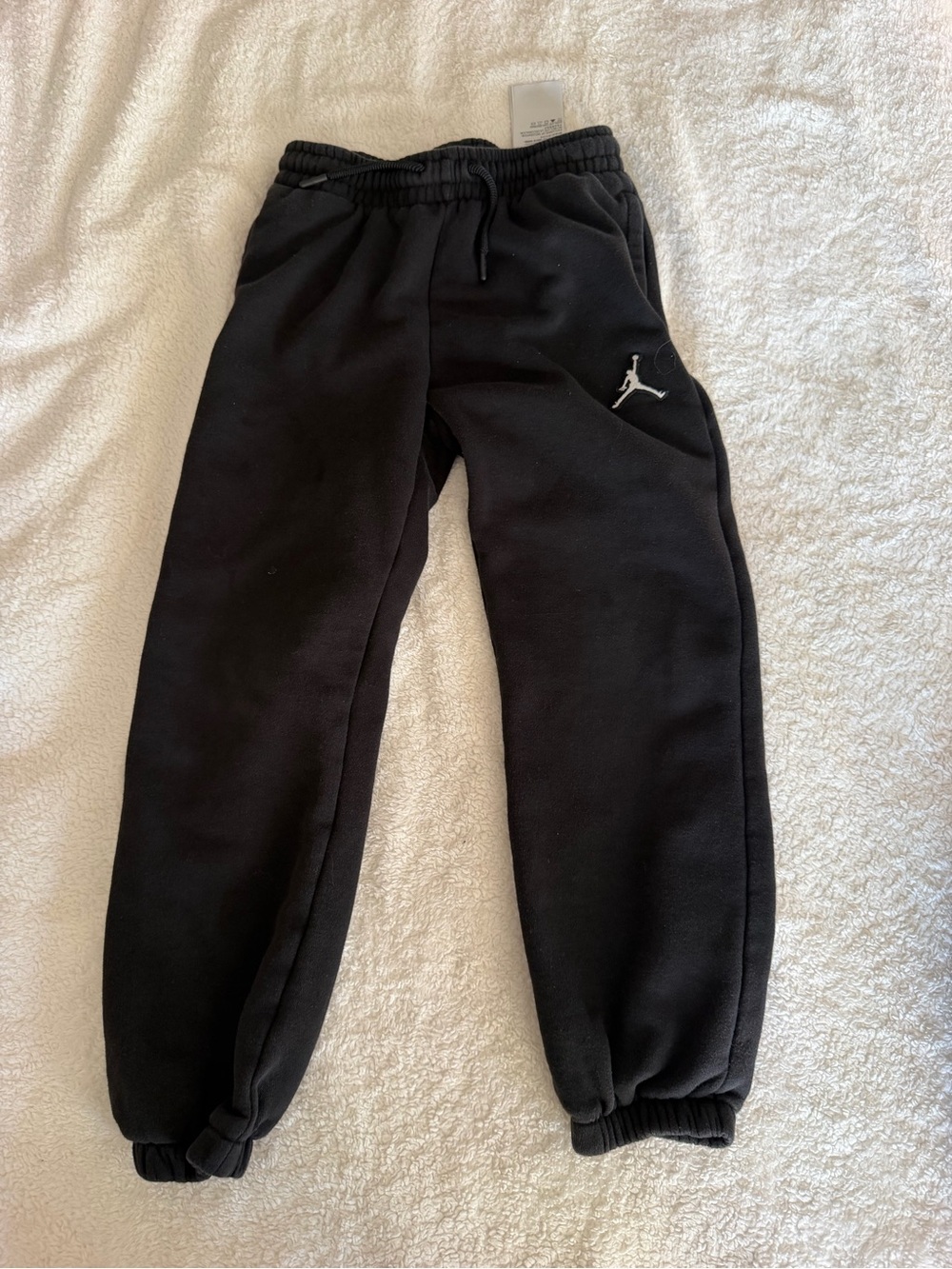Jordan Black Kids Jogger Sweatpants with Silver Jumpman